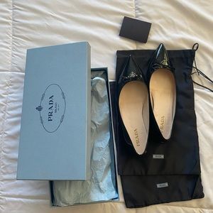 Prada Patent Leather Ballerina Flats